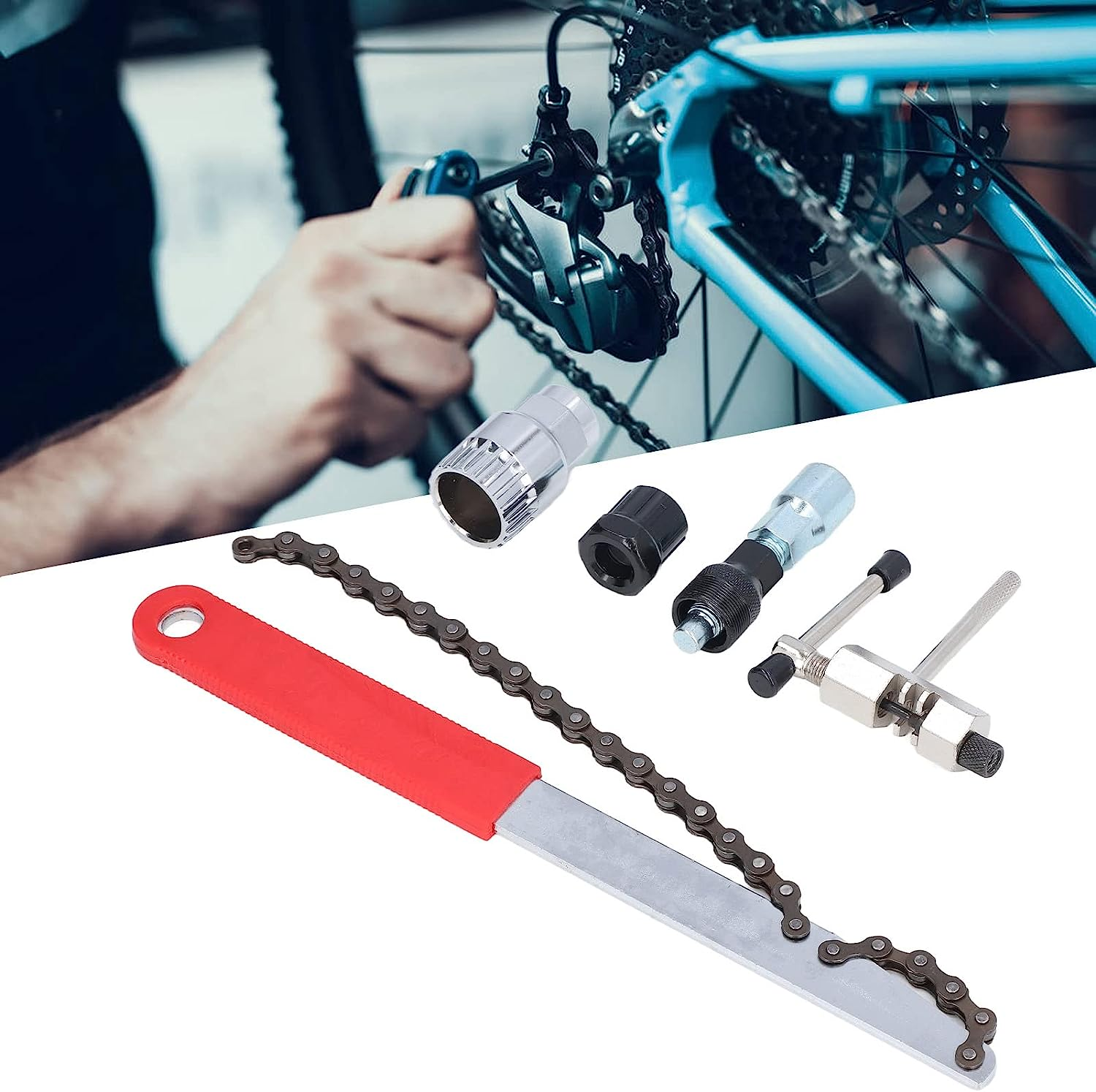 Set instrumente pentru repararea bicicletei, Zola®, 5 bucati, argintii Set instrumente pentru repararea bicicletei, Zola®, 5 bucati, argintii